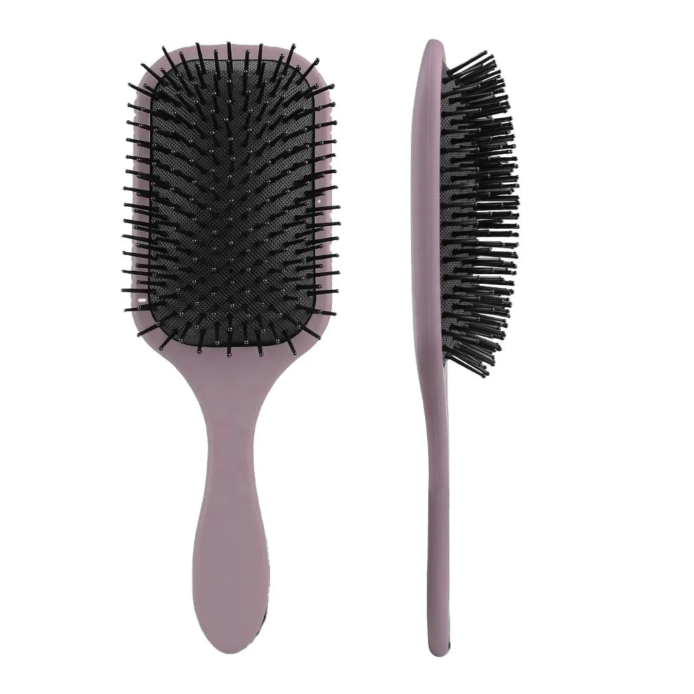 Professional Salon Paddle Hair Massage Brush with Nylon Bristles Anti-Static Cushion Scalp Detangling and Smoothing Hair Tool