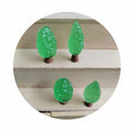 100pcs Cute Resin Charms Green Tree Ornament Plants Micro Landscape Figure Resin Miniature Statue Potted Mini Garden Accessories