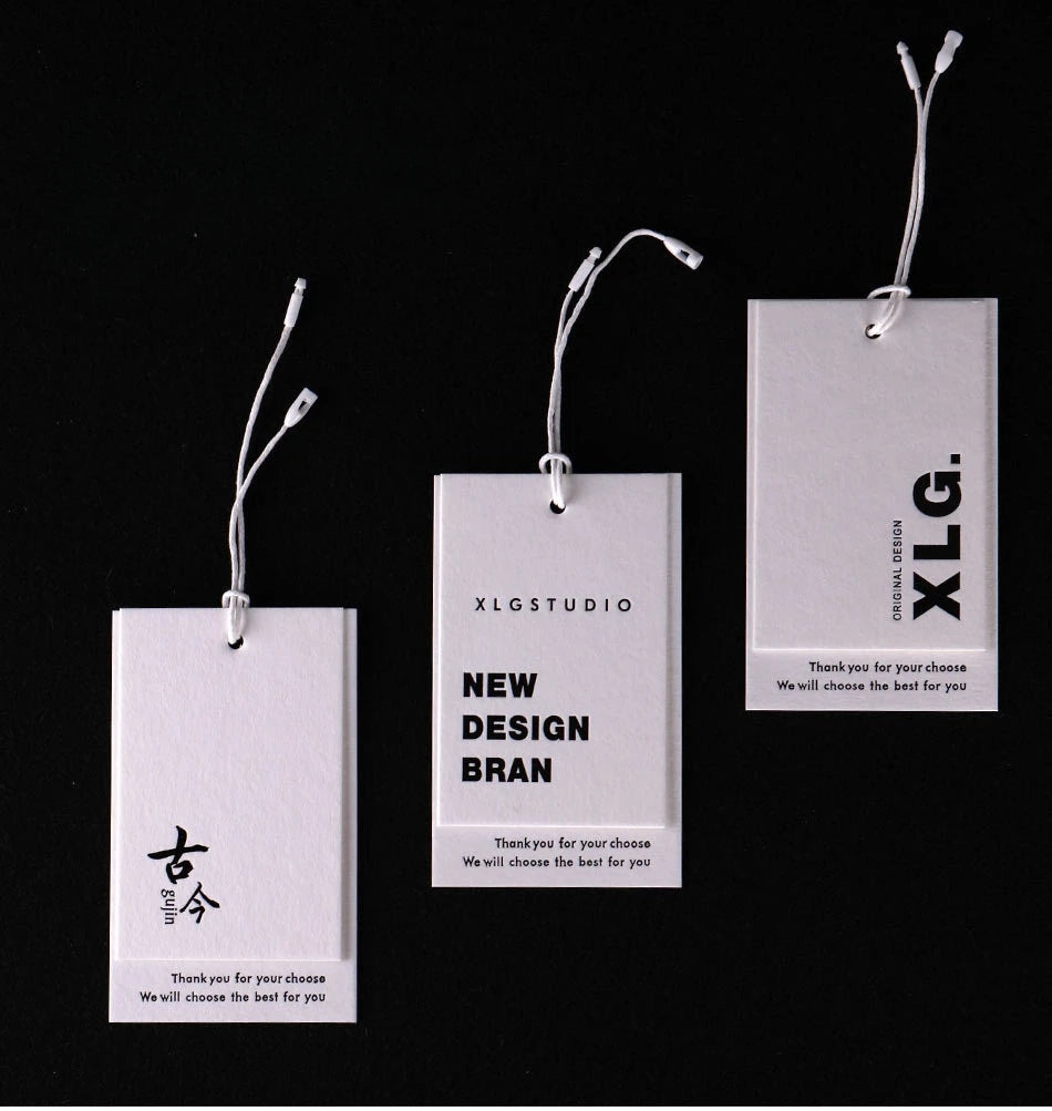 Customizable Cardboard Paper Swing Hangtags Embossed Style Garment Labels & Hangtags for Designer Apparel & Shoes with Own Logo