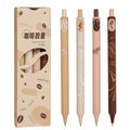New Plastic Promotional Pen Button Coffee Neutral Creative ST Head Black Carbon Student Signature Gel Pen Set 0.5MM