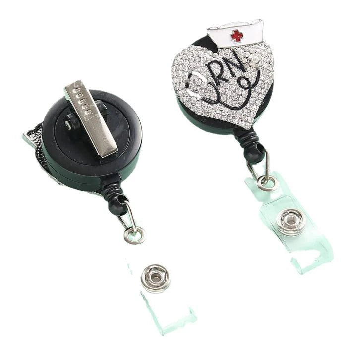 Acrylic Badge Reel Retractable Holder DIY Bling Rhinestone Nurse Model Plastic Souvenir Bag