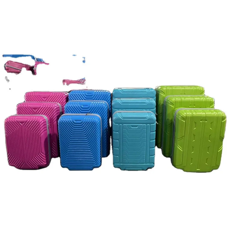 2023 NEW ARRIVAL12PCS SKD CKD SEMI FINISHED ABS LUGGAGE CUSTOM LOGO HARD SHELL TROLLEY BAG