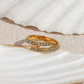 Trending Geometric Open Design Zircon Ring Minimal Adjustable Couple Ring Stainless Steel Ring Jewelry