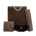 Custom logo Luxury Jewelry Packaging Box Big Set Gift Box Wholesale Brown Velvet Jewelry Box