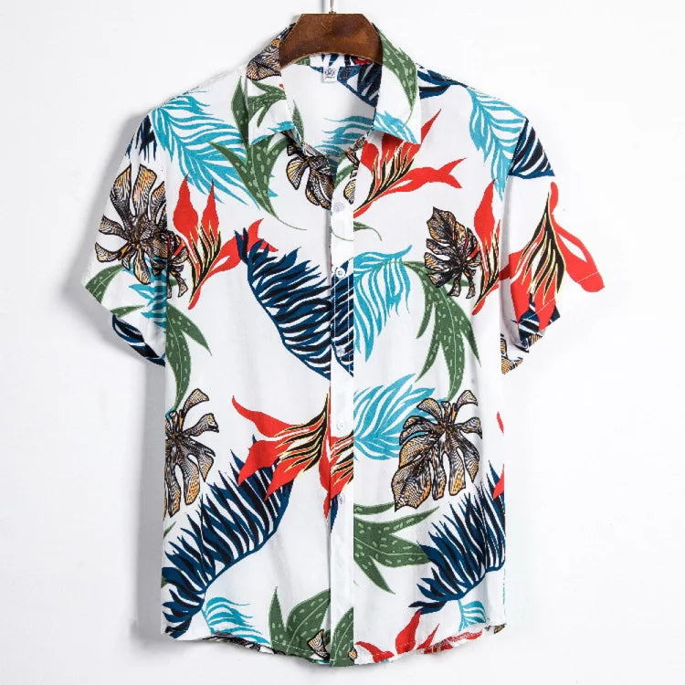 Custom Print Short Sleeve Summer Vacation Street Style Beach Camp Party Button Down Aloha Hawaiian Shirts