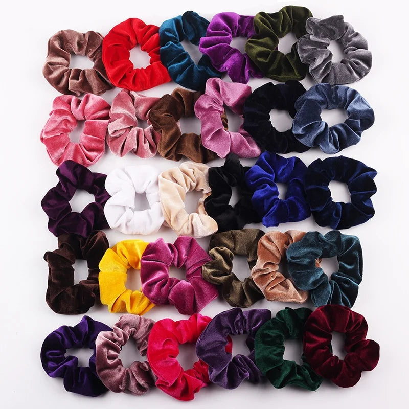 Large Size Velvet Hair Ties for Woman Wholesale Custom Purple Velvet Hair Scrunchies