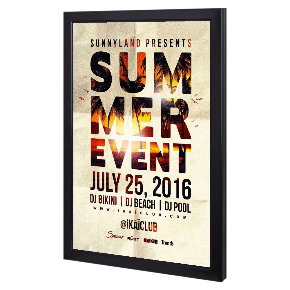 Custom Sizes Rectangle Aluminum Black Display Hanging Electric Acrylic Menu Ultimate Indoor Publicity Advertising Sign Led Light