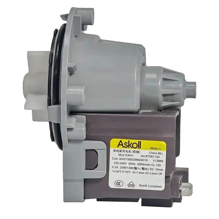 Factory Aluminum Wire Washing Machine Drain Pump Askoll Water Drain Pump for India Market Parts for Washing Machines