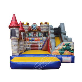 Commercial Kids Bouncy Castle Bounce House with Slide PVC Material CE Certified 6-Person Capacity Customizable Size