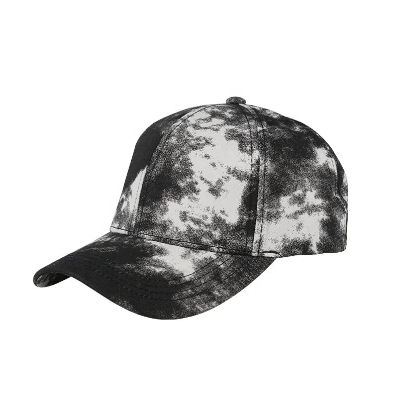 Custom Tie Dye Baseball Caps 6-Panel Summer Breathable Mesh Cap Curved Brim Baseball Cap