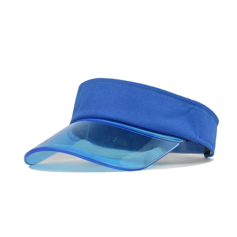 New Fashion Cool PVC Visor Hats with Elastic Band Sun Protection No Top Visors for Sports Cycling Travel