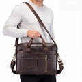 Men's Genuine Leather Laptop Briefcase Soft Bag for Business Office Executive Luxury Messenger Computer Bag