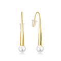 QX Custom Luxury Fine Lovely Jewelry 925 Sterling Silver 18k Gold Plated Mother Pearl Dangle Drop Earrings Women Bridal