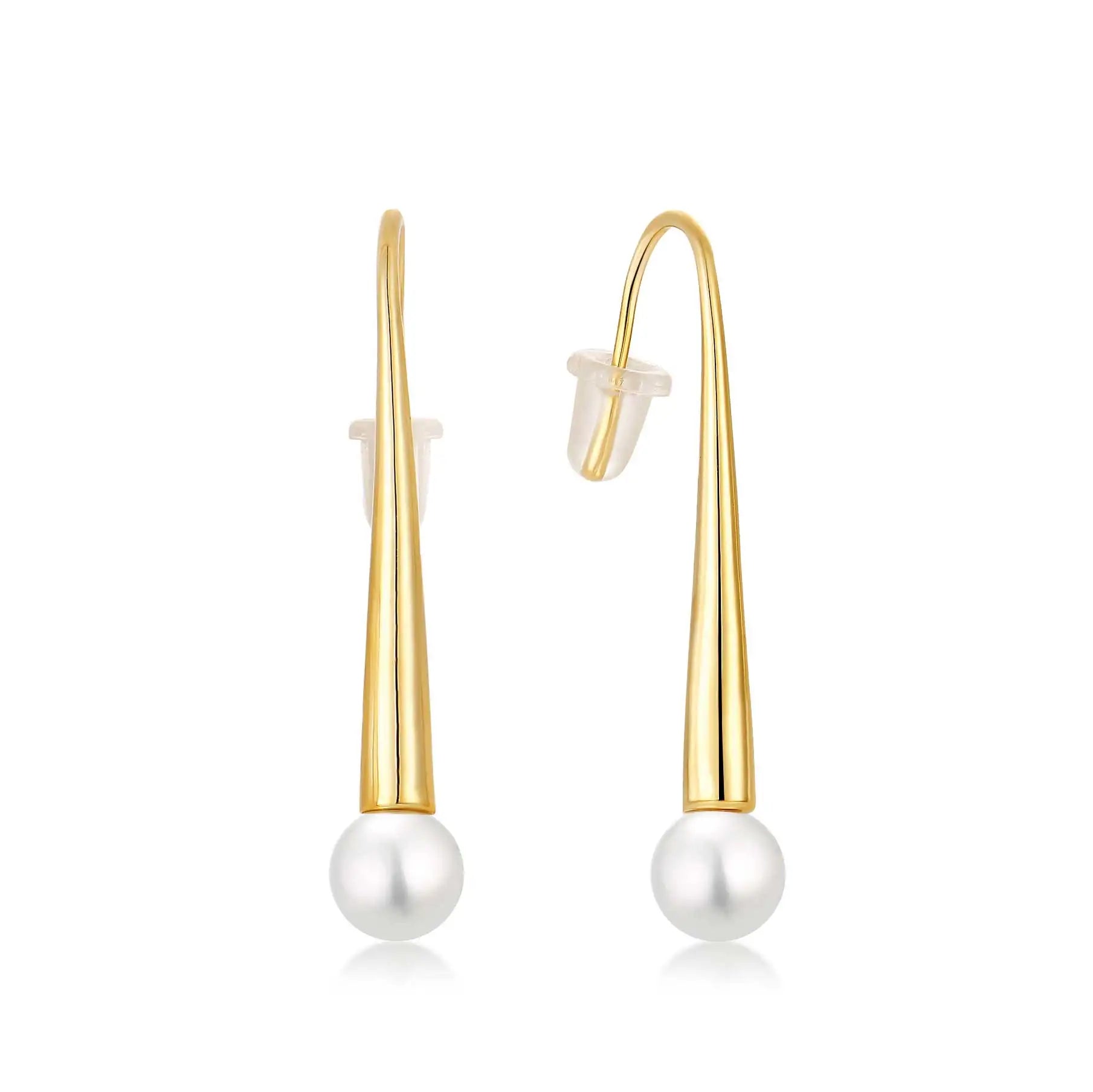 QX Custom Luxury Fine Lovely Jewelry 925 Sterling Silver 18k Gold Plated Mother Pearl Dangle Drop Earrings Women Bridal