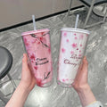 Wholesale Cute Adults Gifts Ice Cream Cups Cute Flower Plastic Water Bottle for Girls