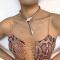New Fashion Design Exaggerated Chunky Rhinestone Snake Necklace Personality Magnetic Snake Shaped Necklace Choker