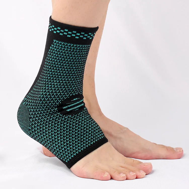 Christmas Elastic Nylon Knitted Half Open Toe Compression Socks Sports Injury Foot Supporting Ankle Protection Socks Sleeve