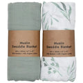 Cotton Natural Bamboo Muslin Woven Swaddle Blanket with Floral/Striped Patterns Soft Gentle for Baby Boys Girls Four Seasons Use
