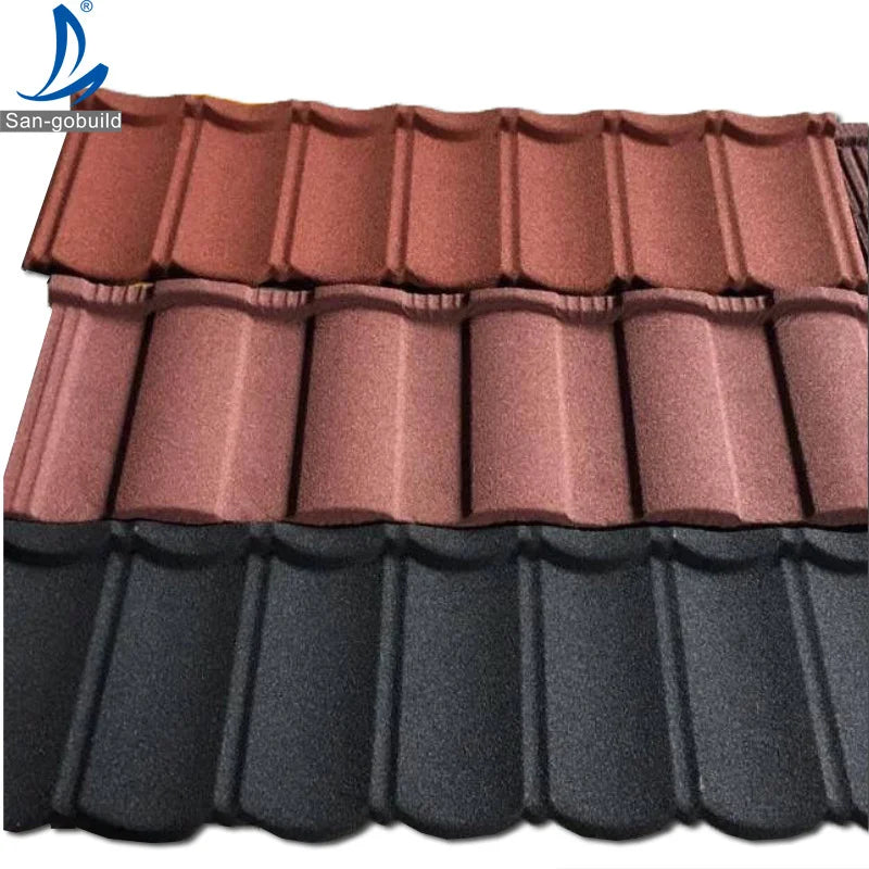 Manufacturer Aluminum-Zinc 0.45mm Steel Stone Color Coated Metal Roof Tiles Material Roof