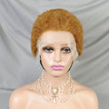 #30 Colored Honey Brown Afro Hair Pixie Cut Wig 13x4 Lace Full Frontal Short Bob Wigs For Black Women