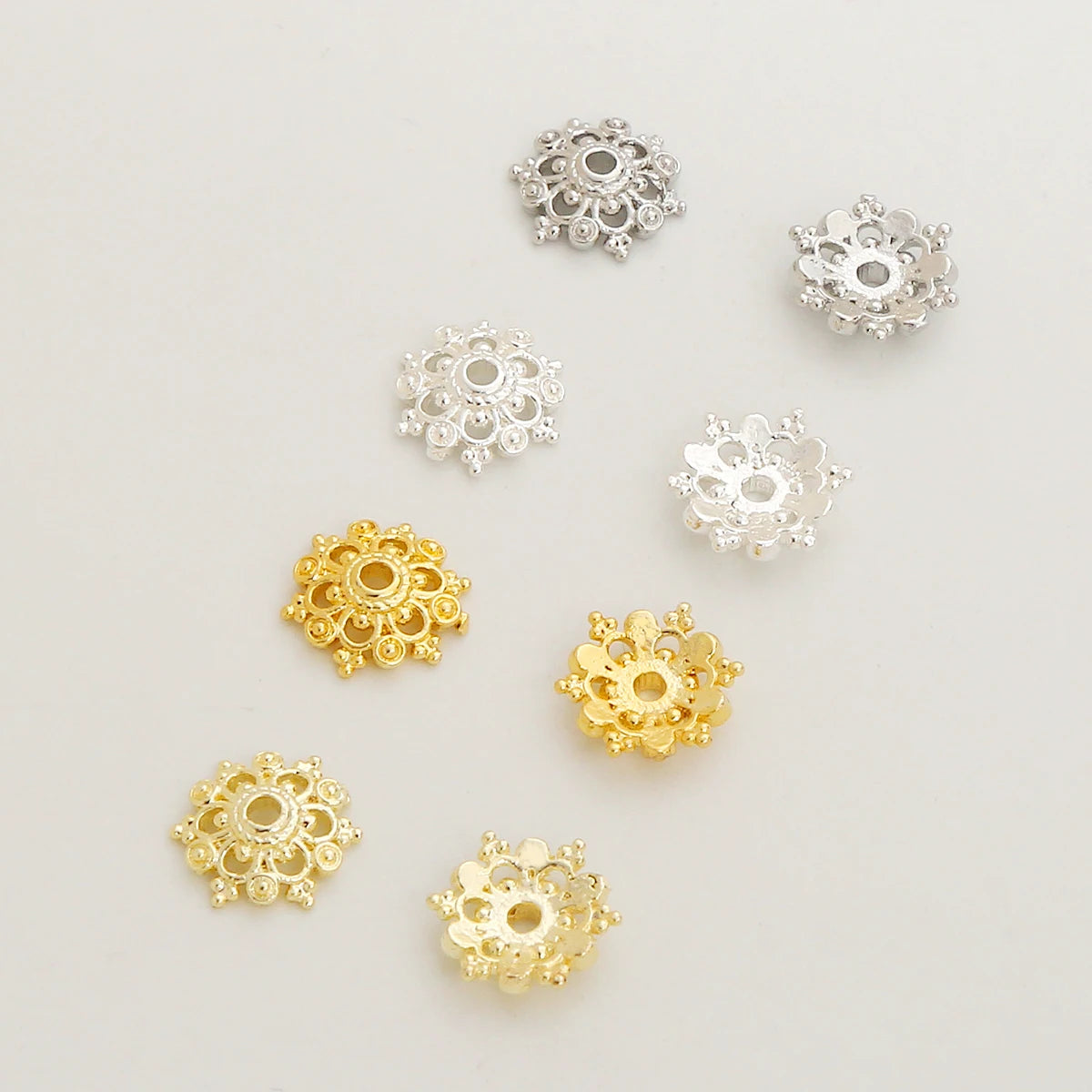 18K Gold Plated Brass Bead Cap Chinese Style New Fashion Beads Caps DIY Hollow Auspicious Cloud Bead Caps