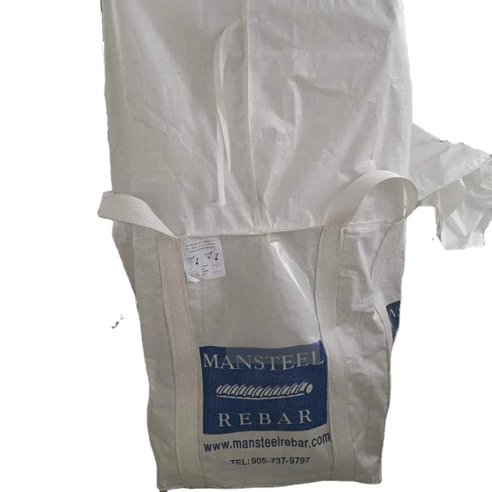 EGP Factory 1 Ton Bulk PP Sack Jumbo Bag White Safety Factor 5:1 with Discharge Spout for Certified FIBC for Cement Loading