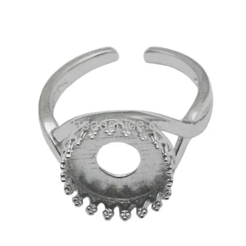 Beadsnice 925 Sterling Silver Fashion Wire Crown 12mm Ring Bezel Jewelry Making