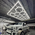 LED Hexagonal Ceiling Light Dimmable Ultra Bright IP54 for Auto Workshop Car Detailing & Showroom Lighting