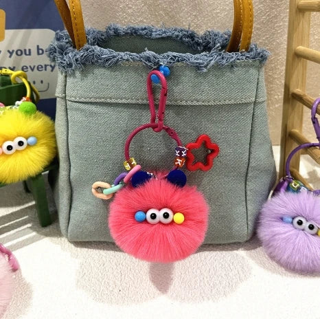 Internet Celebrity Cute Cartoon Key Chain Ugly Cute Creative Small Briquettes Plush Action Bag Pendant Student Doll Gift