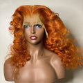 Super Thin Lace Ginger Orange Pre Plucked Virgin Brazilian Cuticle Aligned Human Hair HD Lace Front Wigs