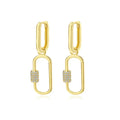 Laodun INS Fashion Fine S925 Huggie Earrings Minimalist Personalized Simple Elegant CZ Sterling Silver Earrings Vermeil