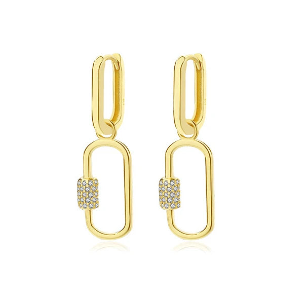 Laodun INS Fashion Fine S925 Huggie Earrings Minimalist Personalized Simple Elegant CZ Sterling Silver Earrings Vermeil