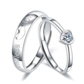 Romantic Lovers Couples Rings Free Size Silver Color Plated Heart Rings for Girls and Boy Valentine's Day Fashionable Jewelry