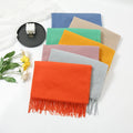 Wholesale Custom Stylish Warm Pashmina Scarf Ladies' Soft Polyester Shawl Woven Plain Tassel Fashionable Autumn Party Accessory