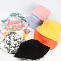 2021 Popular Fashion Women Wide Brim Fisherman Hat Double Sided Women Reversible Tie Dye Bucket Hat