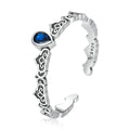 925 Sterling Silver Adjustable Vintage Water Drop Pattern Open Ring for Women Original Jewelry Gift for Wedding Party-SCR767