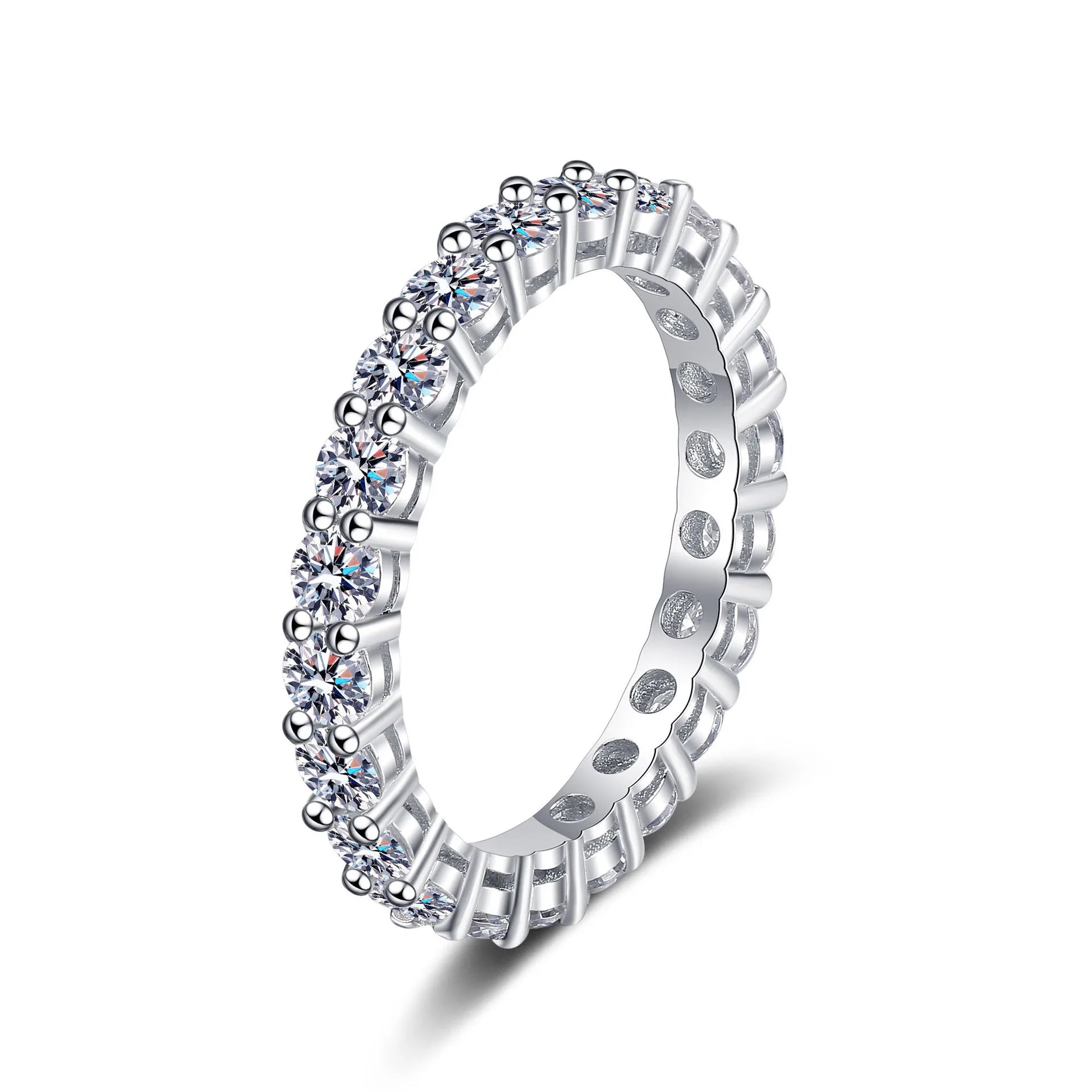 Simple Design Cubic Zirconia Jewelry Dainty 925 Sterling Silver Engagement Luxury Moissanite Rings for Women