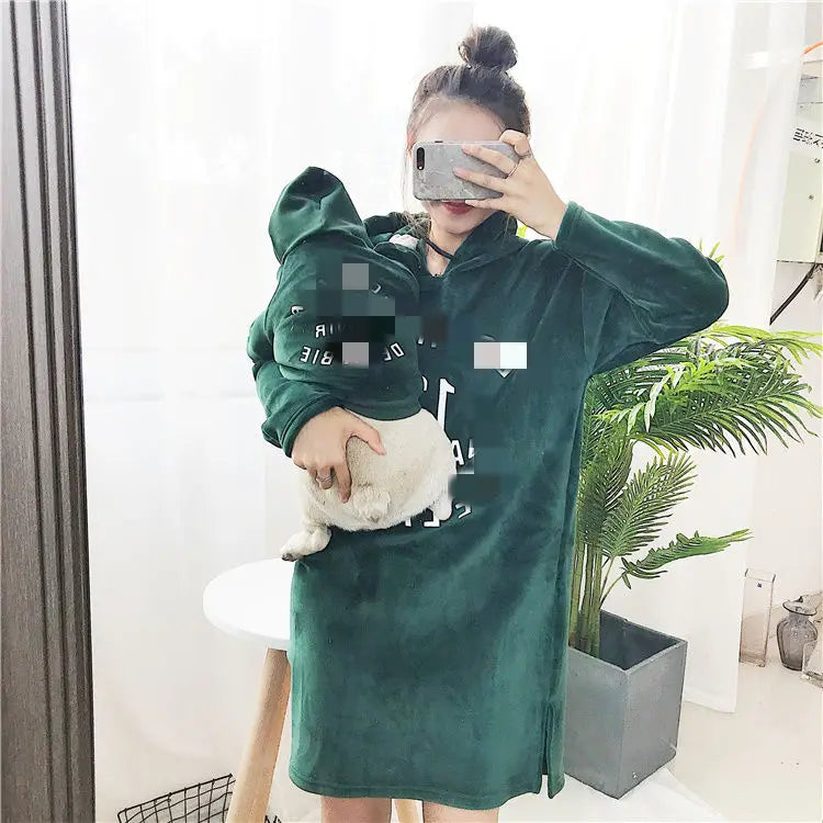 Winter Autumn Warm Heated Fashion Matching Pajama Set Dog with Owner