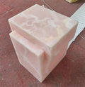 Modern Living Room Furniture Pink Onyx Side Table Stone Center Side Table Luxury Onyx Marble Coffee Table in Bulk