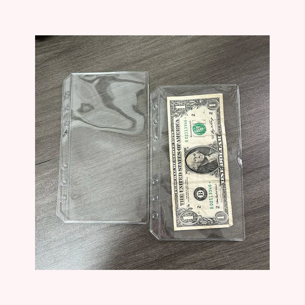 New Arrival 6-Hole Portable Sinking Funds A6 Pvc Envelope for Budget Binder Money Pocket Custom Clear Cash Stuffing Envelopes