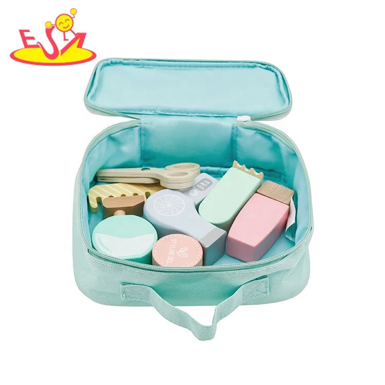 Professional Kids Wooden Hairdressing Play Set for Creative Pretend Play W10D295