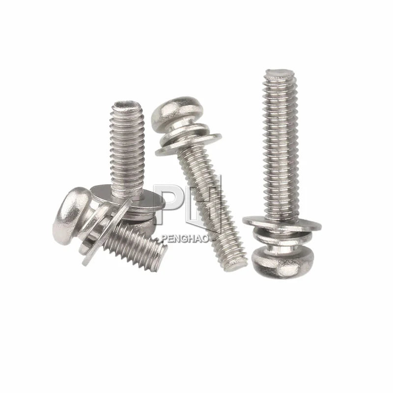 304 Stainless Steel Phillips Head Three-combination Three-piece Combination Screw M3 M4 M5