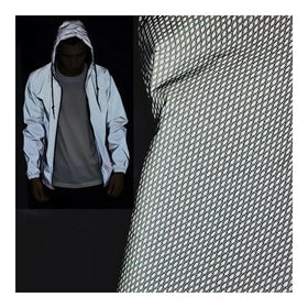 New Design Smart High Visible Light Reflective Black Mesh Laundry Bag Fabric for Outdoor Safety Windbreaker Jacket Clothing