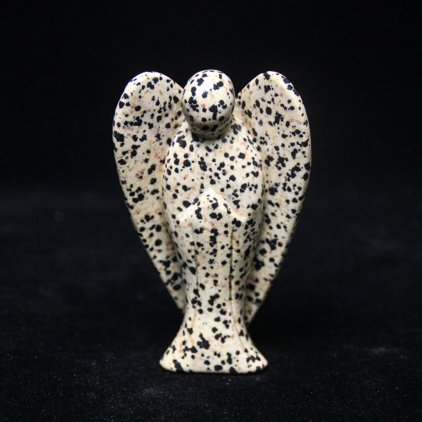 Hongzhuo Angel Figurine Christmas Decorative Dalmation jasper Crystal Ornaments Collectible Gift for Kids Crafts