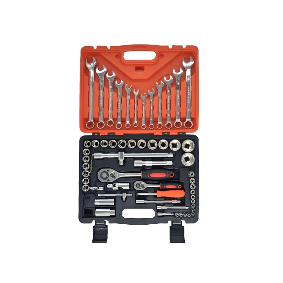 Hot Sale 61pcs 1/2 Inch Socket Spanner Set Transmission Box Car Repair Hand Tools with 24 Teeth Ratchet Wrench in Hard Case