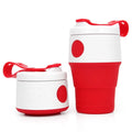 Eco-Friendly Food Grade Silicone Folding Collapsible 395ml Pocket Size Sport Travel Outdoor Camping Cup with Lids Water Bottle