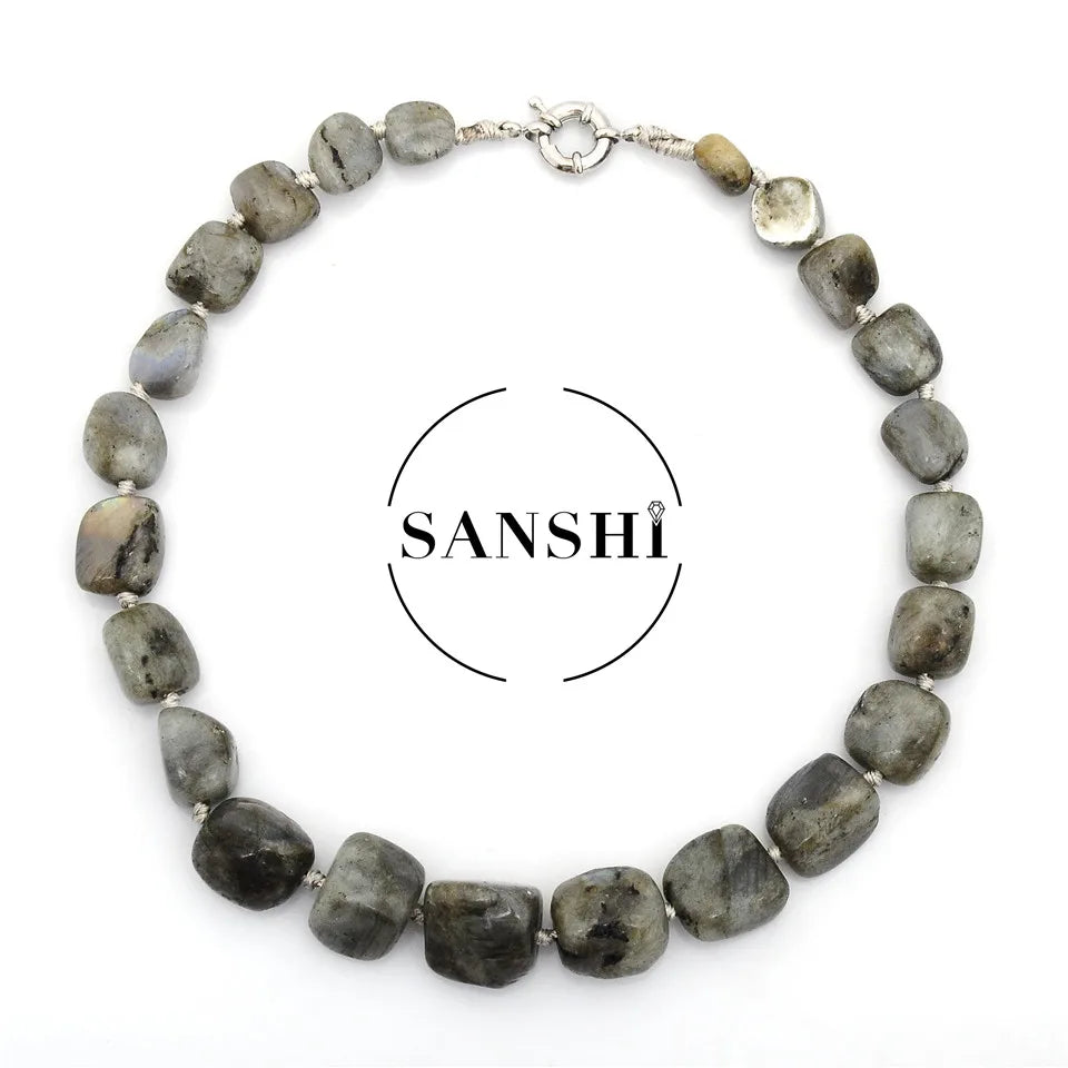 Wholesale Natural Stone Irregular Beads Amethyst Rose Quartz Necklace Women Jewelry Moonstone Necklace