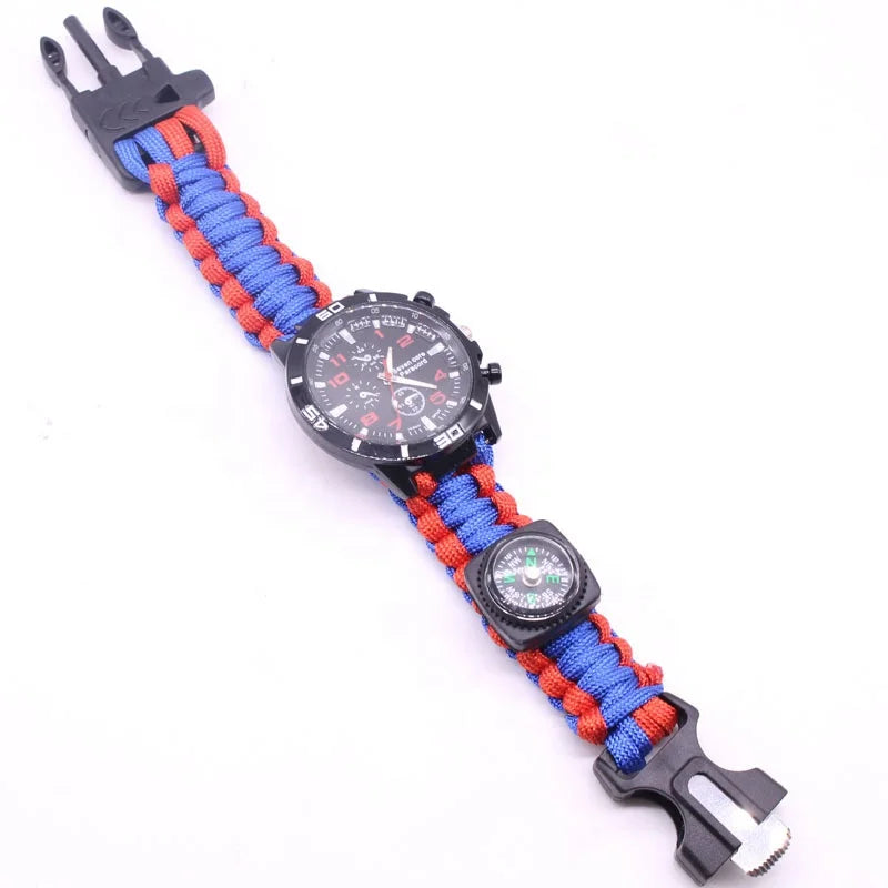 Survival Gift Outdoor Emergency Watch Bracelet for Kids Men Women for Climbing Casual Tours