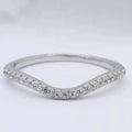 Round Cut Curve Band 14k White Gold Lab Diamond Ring