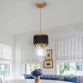 Modern Hotel Bar  Iron  Chandelier Pendant Light  Long Line Crystal Hanging Lamp Restaurant Droplight